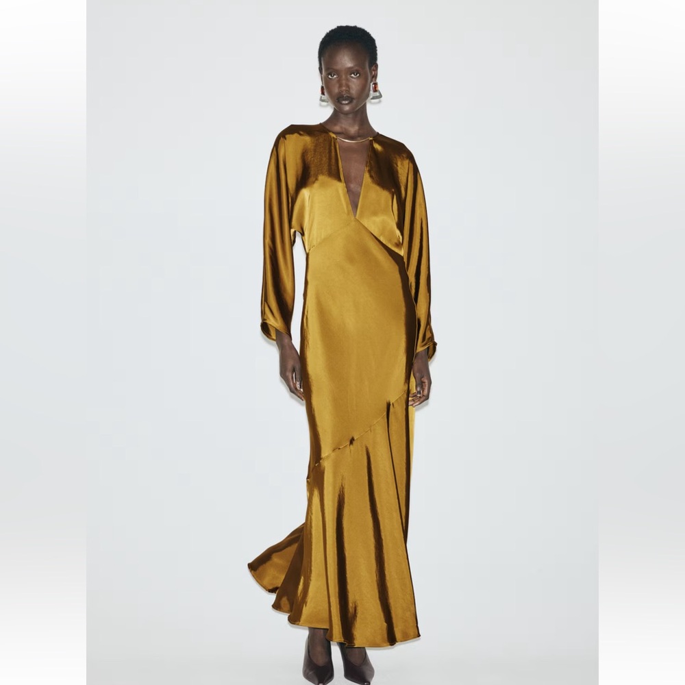 H&M LONG SATIN DRESS